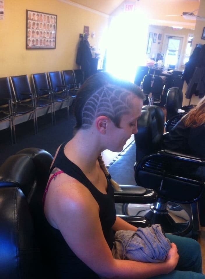 Haircut in progress at Fresh Cuts NY