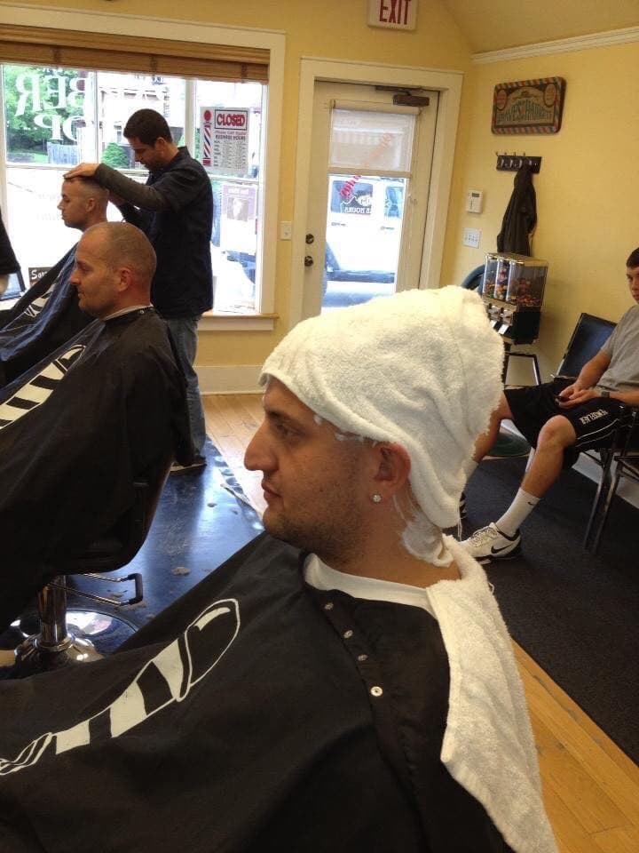 Client getting a fresh cut